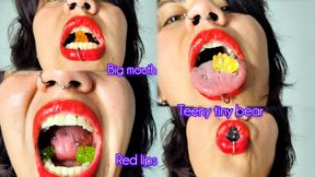 A giant chubby eating teeny tiny bears - Mouth Fetish - Giant Fetish