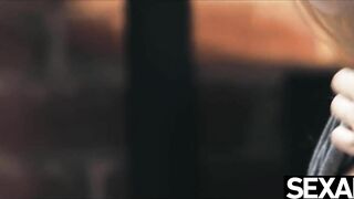 See her big natural tits bounce as hubby fucks her doggy style