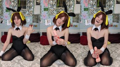Haruhi’s Bunny Suit Handjob Teaches You How To Jerk It Properly