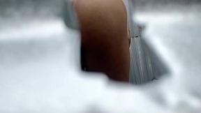 Enormous ass chick enjoys naughty in outdoor booth