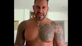 Viktor Rom Flexes Huge Muscle Frame While Jerking His Thick Black Dick – Latino Solo