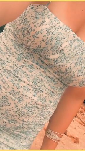 Captivating moment from &quot;Wifey heads out in a tight dress with no panties flashing her tight pussy&quot;