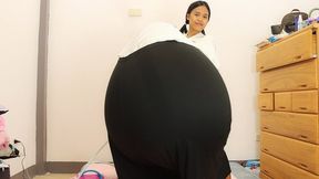 Sexy Camylle Does Double Huge Balloon Body Inflation Popping Both Balloons