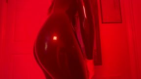 Red latex slow mow POV