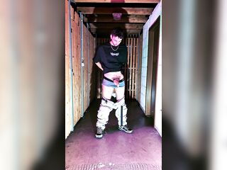 Chap Jerk Off and Urinate in his Basement