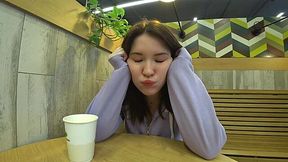 My girlfriend got bored in a cafe and we went home to fuck