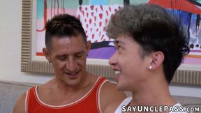 Pierce Brooks moans as Jax Thirio dig deep into his little arse