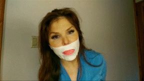 The Salesman Gagged Me - Candle Boxxx MouthStuffed Microfoam Tape And Athletic Wraparound Gag WMV