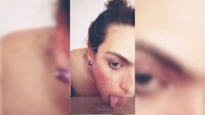 My tight throat takes two dildos at once I choke then swallow every drop