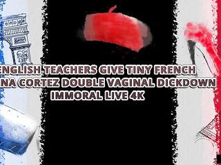 ENGLISH TEACHERS GIVE SMALL FRENCH SPINNER ARIANA CORTEZ DOUBLE VAGINAL DICKDOWN