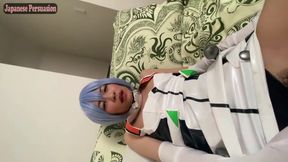 Real Cosplayer Private Shoot. Evangelion Rei Sync Leads to Doggy POV Climax