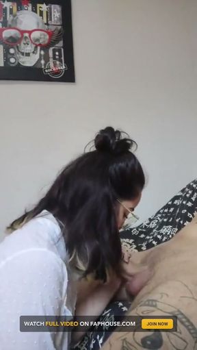 White Wolfs Ofc - Deep Throat Blowjob with White Moon in Glasses (side Angle)