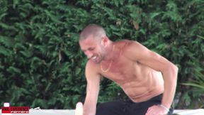 bts of the scene: first 3 on 1 ever, double penetration and pissing with 3 huge cocks for sara malefique!