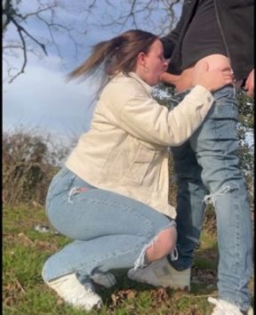 Giving daddy a BLOWJOB in public