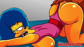 Hot MILF With Big Ass Gym Action in Anime Simpsons Style