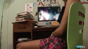 Beauty Mounts Her Tight Wet Pussy on a Hard Pecker