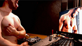 Gooner eyeing pornography with [censored] mask