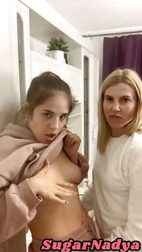 The party ended with licking the sexy RitaFox's tits