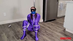 Minx Grrl Bound, Gagged and Teased In Blue Spandex (WMV Format)