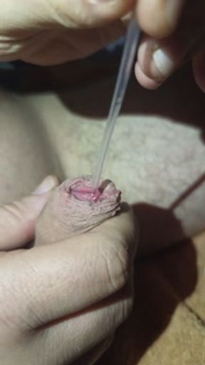 I'm putting a catheter in my husband, it hurts him