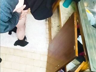 Sexy hottie tempted the plumber whilst this guy's bussy fixing the pipes that babe worked on his piipe...