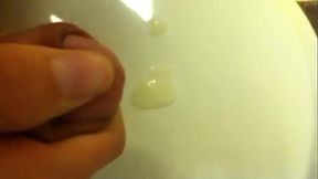 Man jacks off his dick for cum