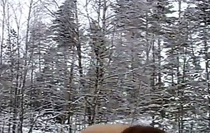 Kim  getting naked in the snow