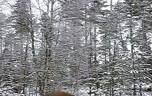 Kim  getting naked in the snow