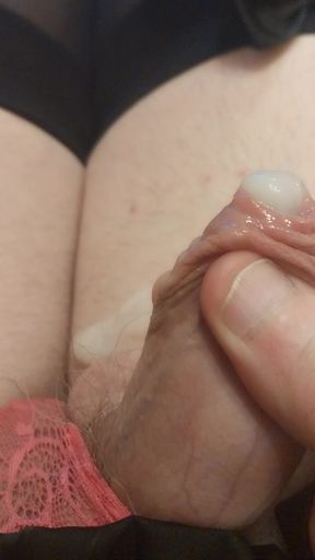 Sissy Cumshot in Skirt &amp; Lingerie