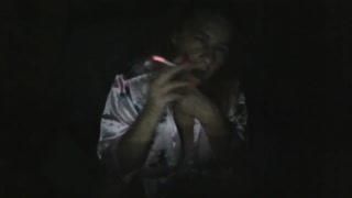 Smoking a menthol cigarette in the dark and rubbing my tits