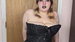 Goth Girlfriend Vapes for You in Corset