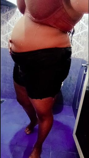 Indian Big Boobs Step Sister Arya in Bathroom
