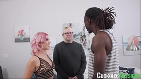 CuckoldSessions - Purple Haired Babe Gets Fucked Hard In Front Of Her Husband