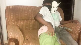 Hot black dude drills his girlfriend's tight ass in wild interracial anal action