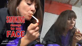 Examining the Damage - MILF Smoking Fetish - Dangling in the Mirror