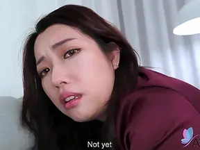 Erotic Chinese Housewife Cici with big tits plays with a hard cock.