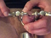 STRETCHING my PEE HOLE ** Stainless Steel Device **