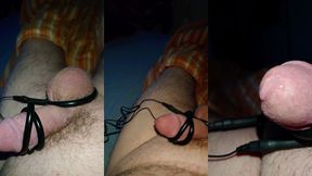 e-stimulation mit precum und kleinem schwanz