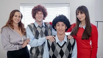 Voluptuous MILFs Guide Spoiled Stepsons Through Intense Bonding Session