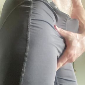 Rock hard cock in  tights