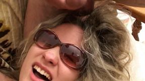 Blonde fucks in amateur threesome two big dicks