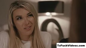 Blonde Trans Aubrey Kate Visits Neighbor And