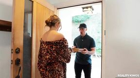 Unbridled lust unleashes in delivery dare &mdash;  raw sex on unscripted reality king's doorstep
