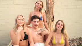 Sexy pool party with Kyler Quinn, Chloe Temple, Harley King and Chase Arcangel