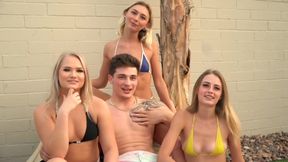 Sexy pool party with Kyler Quinn, Chloe Temple, Harley King and Chase Arcangel