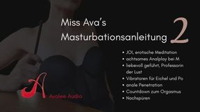 Miss Ava's Masturbationsanleitung 2 | Avalee Audio | JOI | Vibrator | Gentle Fdom | Achtsames Analplay für devote Männer