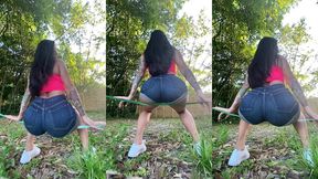 my ass in slow motion gave him a big boner...