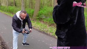 German big BBW milf persuaded to sex casting on the street