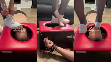 Her silky nylon feet in your bondage box won’t stop till you drool