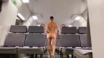 Walking fully naked on moving train